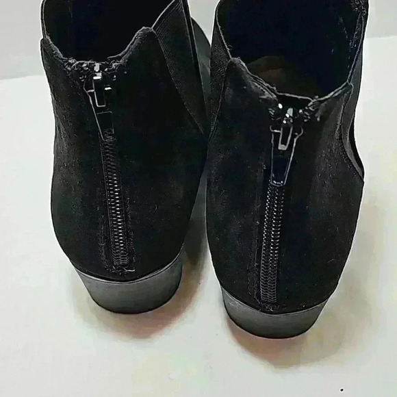 Sprit Womens boots sz 8.5M black suede ankle zipper blocked heels western Paded - Picture 6 of 15